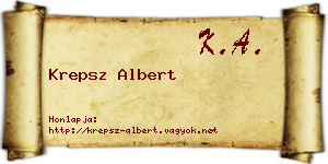 Krepsz Albert névjegykártya